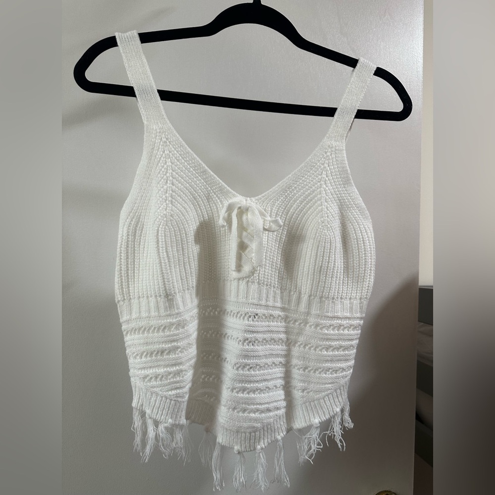 No Boundaries Sweater Tank Top with Fringe Hem - Picture 6 of 8